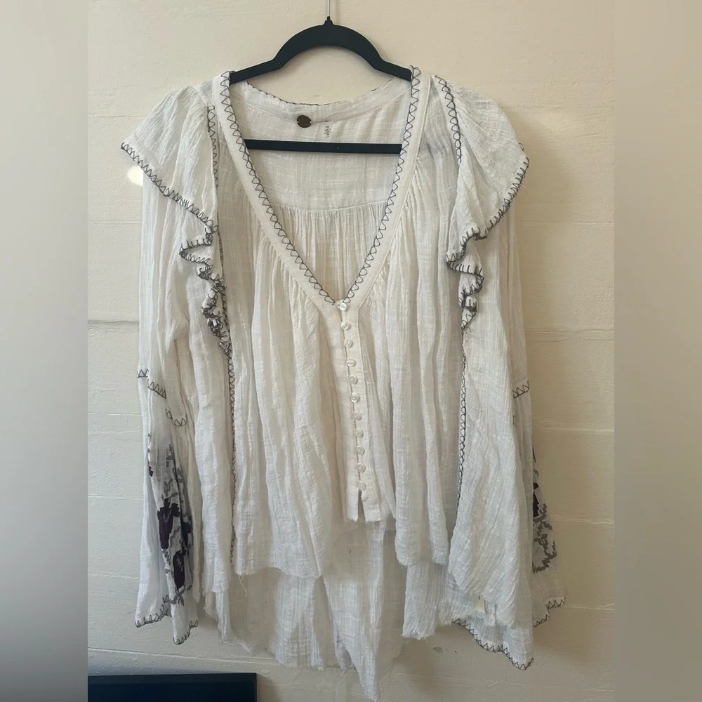 Free People Embroidered Flowy - Picture 2 of 9